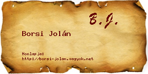 Borsi Jolán névjegykártya