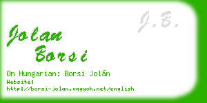 jolan borsi business card
